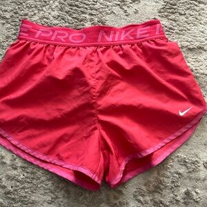 Nike Women's Pink/Hot Pink Pro Running Shorts